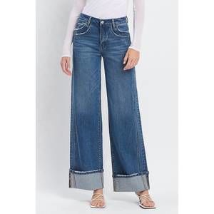 VERVET BY FLYING MONKEY Blue Wide Leg Jeans